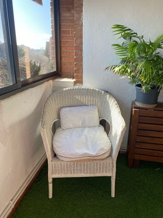 Sillon mimbre y cojines