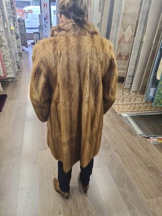 Abrigo piel beige