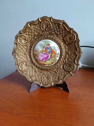 Plato decorativo bronce Fragonard