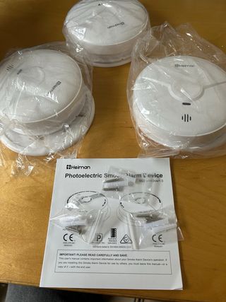 3 x HEIMAN Detectores de Humo Alarm  con Sensor