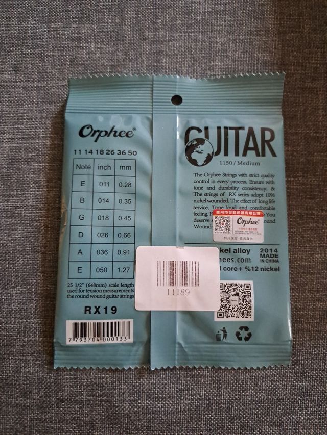 Juego 6 cuerdas ORPHEE guitarra electrica