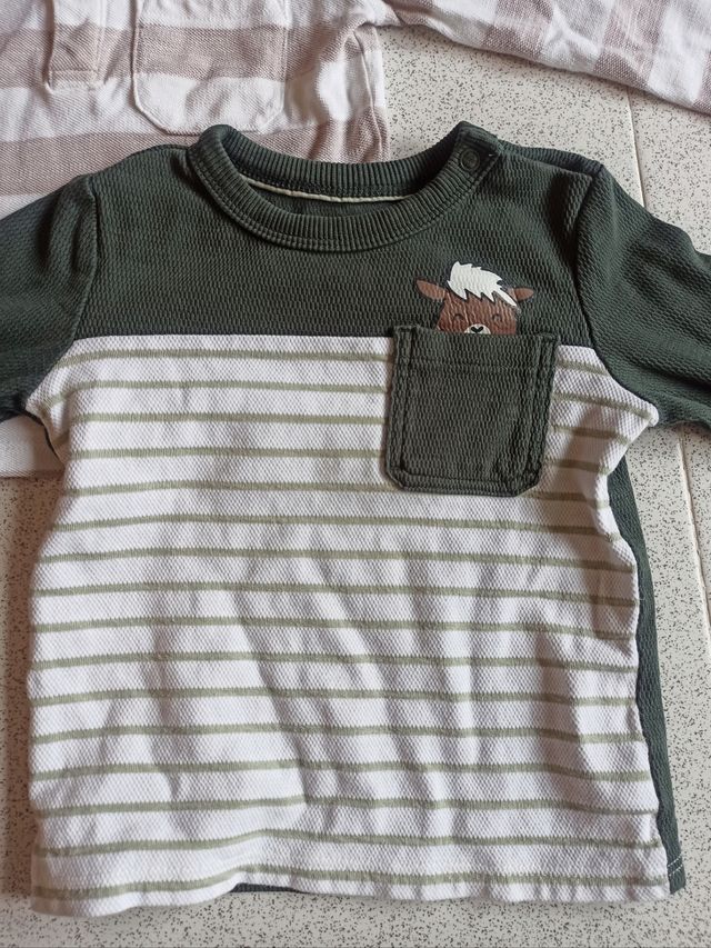 Pack 2 camisetas algodón niño. Tallas 86 y 92