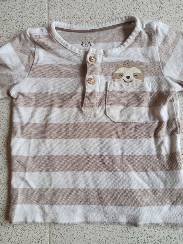 Pack 2 camisetas algodón niño. Tallas 86 y 92