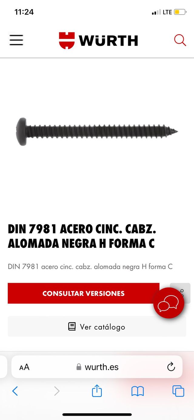 Filettatura a vite per impiallacciatura PH Würth