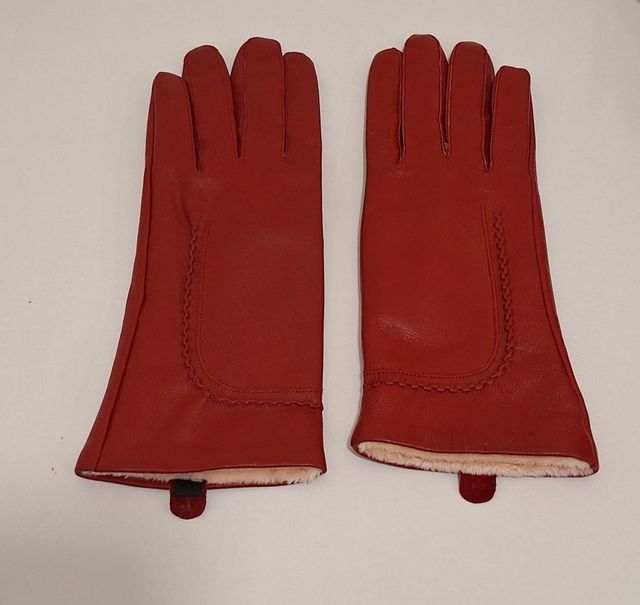 Guantes de polipiel rojos