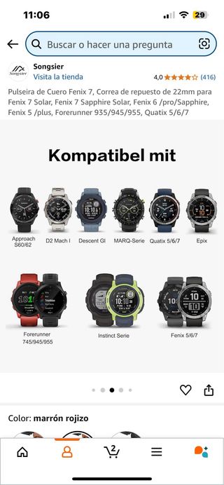 Correa piel Garmin NUEVA