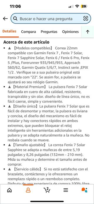 Correa piel Garmin NUEVA