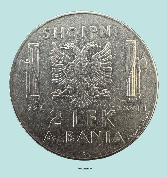 2 monete Lek albanesi occupazione italiana