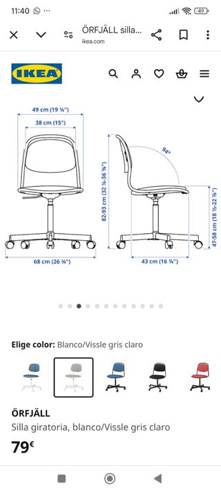 Sillas escritorio 