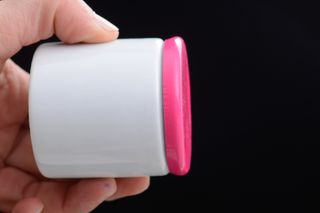 Dos tarros vintage farmacia loza blanca y rosa