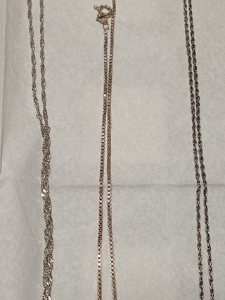 Lotto di 9 collane con pendenti argento