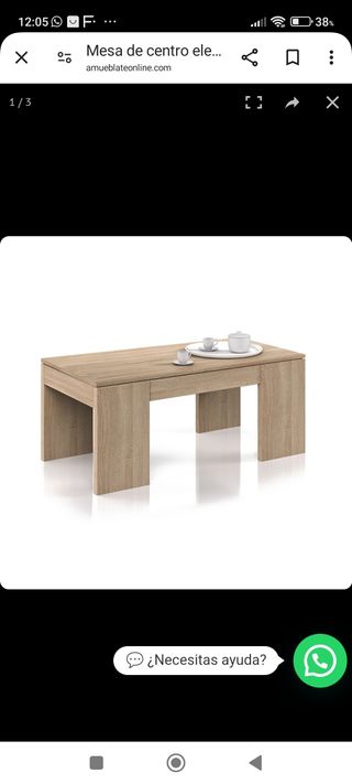 Mesa elevable roble canadian 1640