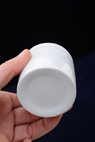 Dos tarros vintage farmacia loza blanca amarillo