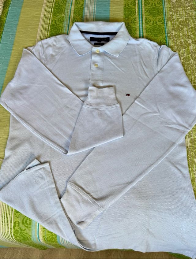 Polo Tommy Hilfiger manga larga talla M slim fit