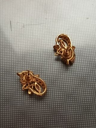 Pendientes antiguos chapado oro y plata