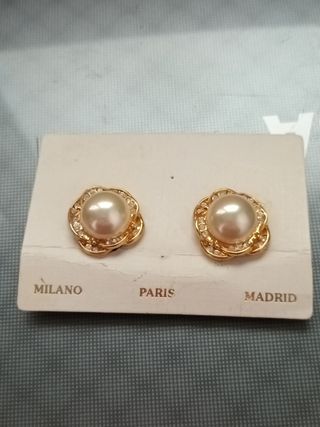 Pendientes antiguos chapado oro y plata