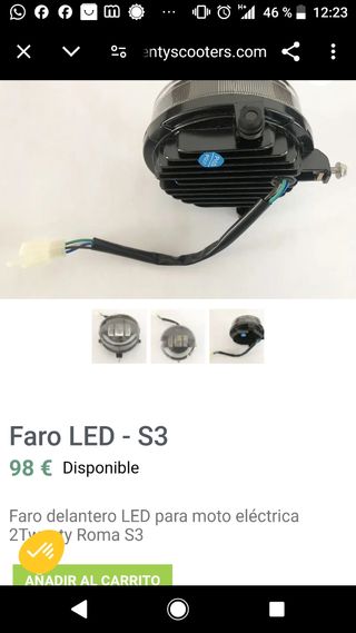 Faro delantero de motocicleta