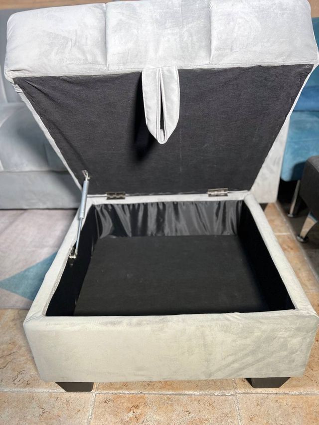 Sofá Cama con almacenamiento #terciopelo +Puff