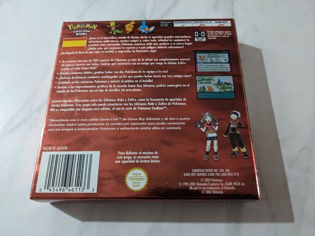 Caixa Avançada Pokémon Ruby Game Boy