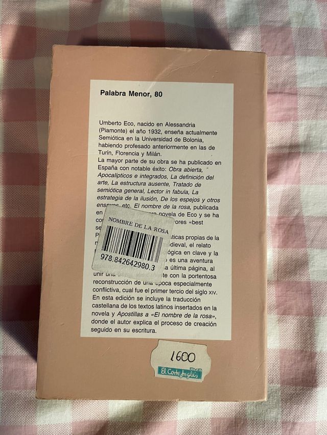 Libro El nombre de la rosa