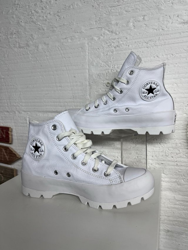 Zapatillas CONVERSE PIEL BLANCA T. 39 UNISEX