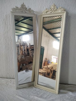 ESPEJO COLUMNERO MARCO MADERA BLANCO