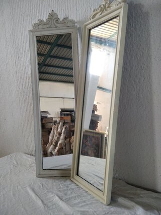 ESPEJO COLUMNERO MARCO MADERA BLANCO
