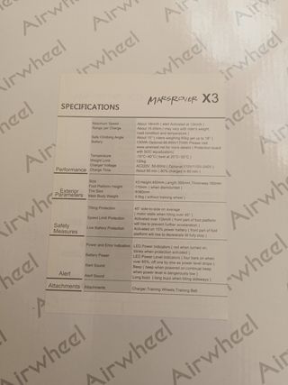 AIRWHEEL X3 Monociclo eléctrico con motor de 400