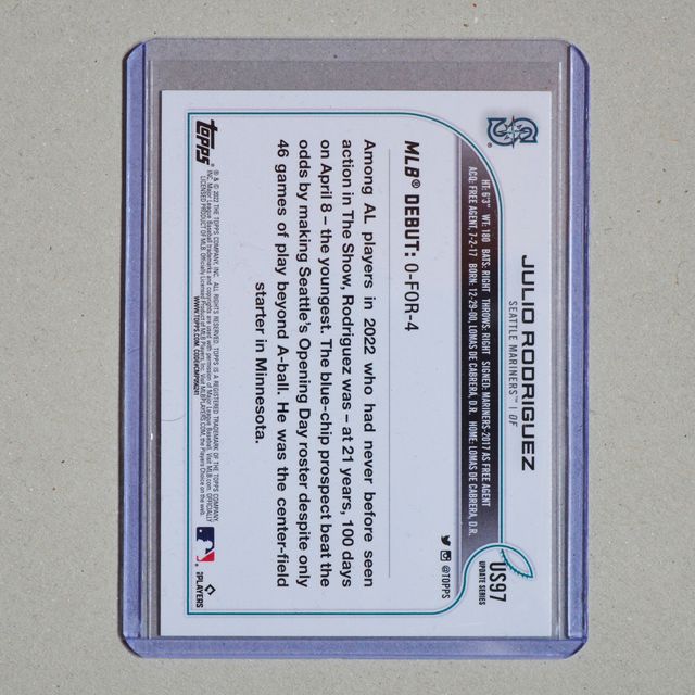 Julio Rodriguez rookie card Topps MLB 2022