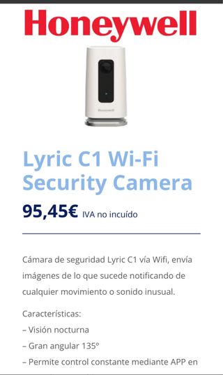 Camara wifi C1 Honeywell ip cam