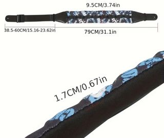 Correa azul para guitarra o bajo alcolchada