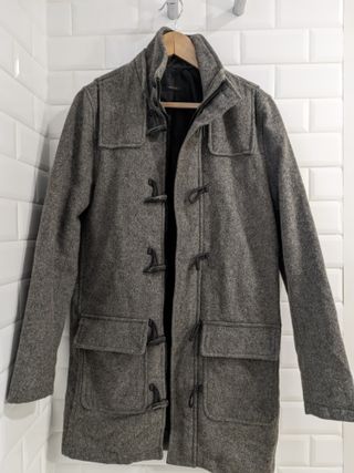 Trenca hombre Zara Man (Talla S) gris 60% lana