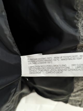 Trenca hombre Zara Man (Talla S) gris 60% lana
