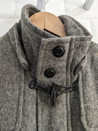Trenca hombre Zara Man (Talla S) gris 60% lana