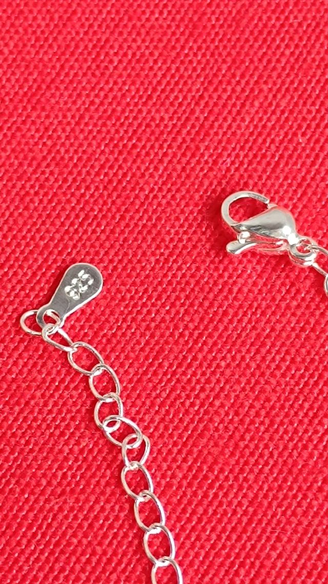 Collar plata colgante circonita rosa + cadena