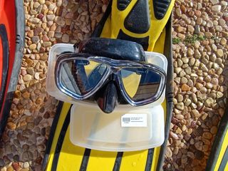 Aletas y gafas de snorkel