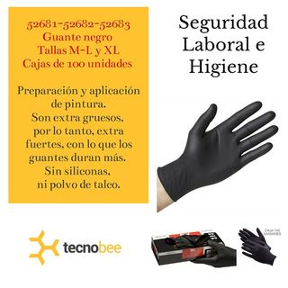 Guante negro talla L Caja de 100 unidades NITRILO