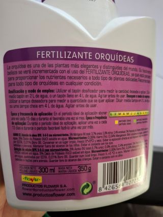 Fertilizante líquido orquideas