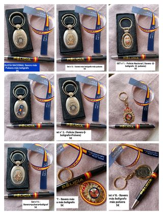 SET POLICÍA llavero pulsera bolígrafo