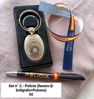 SET POLICÍA llavero pulsera bolígrafo