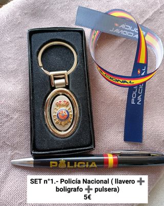 SET POLICÍA llavero pulsera bolígrafo