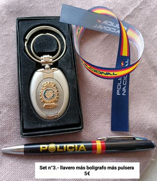 SET POLICÍA llavero pulsera bolígrafo