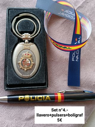 SET POLICÍA llavero pulsera bolígrafo