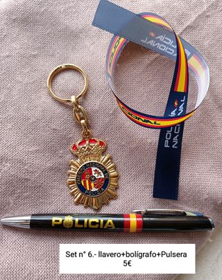 SET POLICÍA llavero pulsera bolígrafo