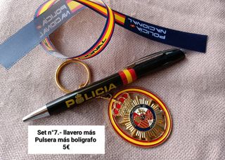 SET POLICÍA llavero pulsera bolígrafo