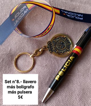 SET POLICÍA llavero pulsera bolígrafo