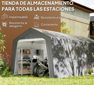 Carpa de Almacenamiento Exterior 3x6 m con Tela PE