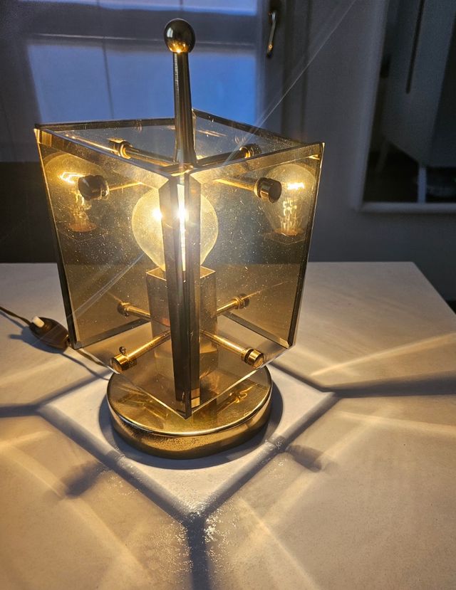 Lampada vintage in vetro e ottone