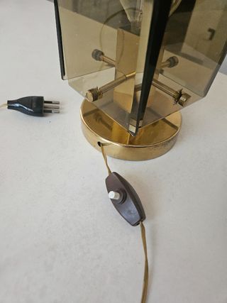 Lampada vintage in vetro e ottone