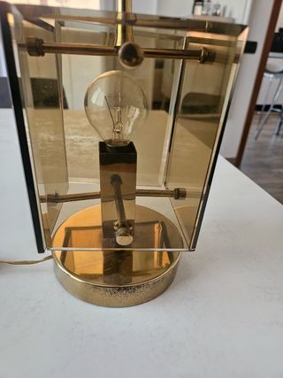 Lampada vintage in vetro e ottone